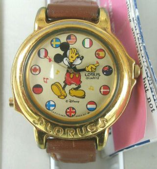 Vintage Lorus Mickey Mouse Disney Small World Musical Melody Watch Battery