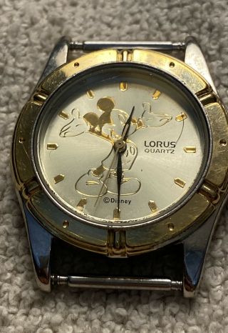 Vintage Lorus Mickey Mouse Gold Watch,  No Band.