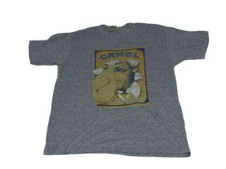 Vtg 80s Heather Gray Joe Camel Cigarettes T - Shirt Tri Blend Rayon,  Xl,  Sneakers