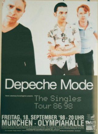 Depeche Mode Concert Tour Poster 1998 The Singles Tour