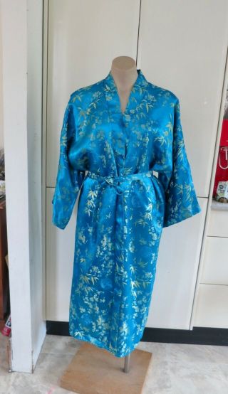 Silk Brocade Kimono Robe,  Unisex 16 - 18 Or L,  Oriental Silk Dressing Gown