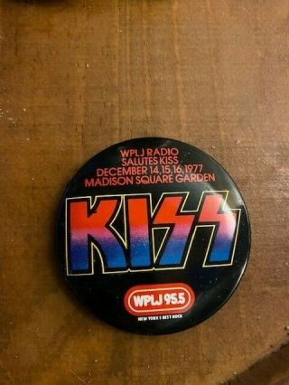 Wplj Radio Salutes Kiss December 14 - 16,  1977 Madison Square Garden Pin Pinback