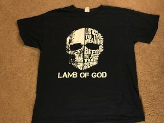 Vintage Early Lamb Of God Listen Meaning Judge Screaming Tour Shirt Adult Xl