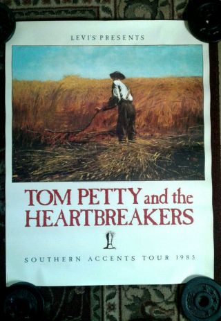 Tom Petty And The Heartbreakers 23 " X 30 " Southern Accents Tour Poster 1985