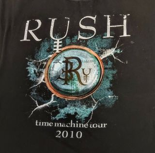 Rush Time Machine Tour 2010 Double Sided Graphic Concert T Shirt Band Tee Xl