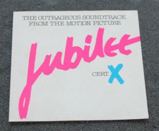 Jubilee Punk Film Adam Ant Toyah Wayne County 1978 Unpeeled Sticker