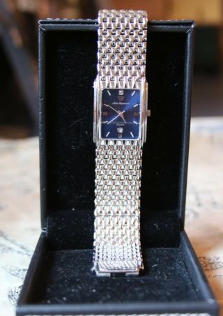 Jules Jurgenson Ladies Dress Watch With Diamond And Stainless Steel Band