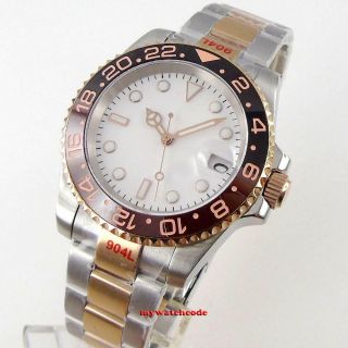 40mm Bliger White Dial Ceramic Bezel Nh35a Automatic Mens Watch Sapphire Glass