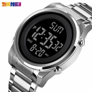 Skmei Digital Men Watches Steel Male Electronic Alarm Watch Led Wristwatch