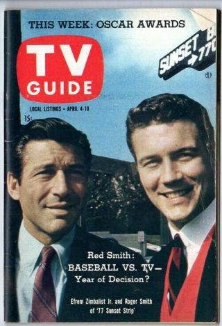 Tv Guide 4/4/1959 77 Sunset Strip,  Efrem Zimbalist Jr.  Roger Smith Chicago Ed