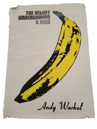 Velvet Underground Nico Andy Warhol Banana Cover Poster 24 " X33 1/2 " Classic Rare