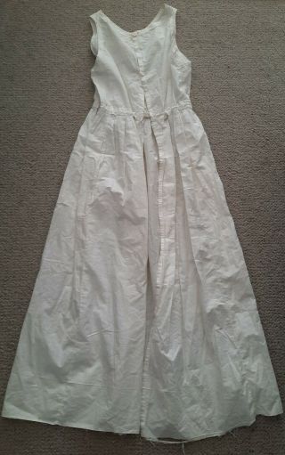 Vintage Antique Small Full Length Over Dress Prairie Pinafore Apron Soft Cotton