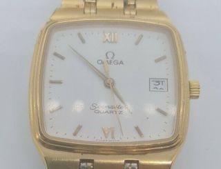 Omega Seamaster Quartz Vintage Men’s Wrist Watch - Gold Plaque -