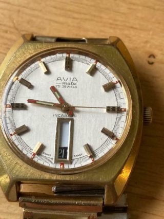 Vintage Avia - Matic 25 Jewels Incabloc Day Date Watch