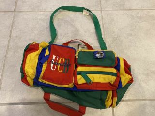 Vintage United Colors Of Benetton Color Block Duffel Travel Carry On Bag Rare