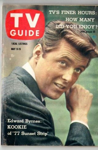 Tv Guide May 9,  1959 Ed Byrnes Kookie,  77 Sunset Strip; Johnny Crawford Chicago