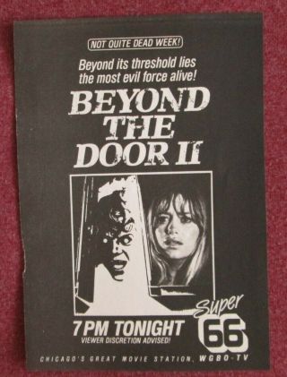 Rare Full - Page Clipping / Ad For Beyond The Door Ii Aka Shock Mario Bava