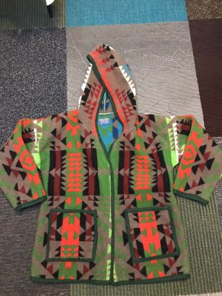 Vintage Rare Pendleton Beaver State Jacket S - M - Native Design - Wool Usa “read”