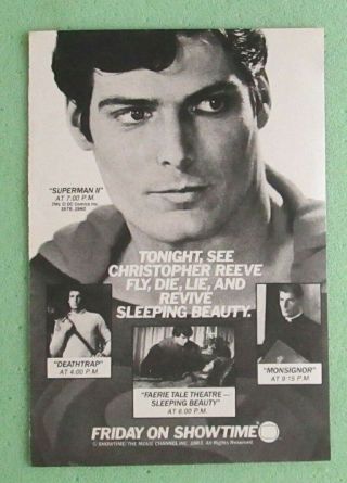 Tv Guide Clipping Superman Star Christopher Reeve Deathtrap Faerie Tale Theatre