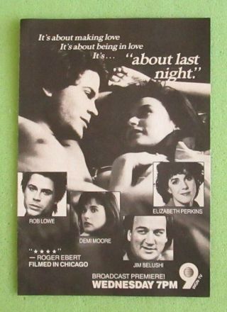 Full - Page Tv Clipping / Ad About Last Night Demi Moore Rob Lowe Jim Belushi