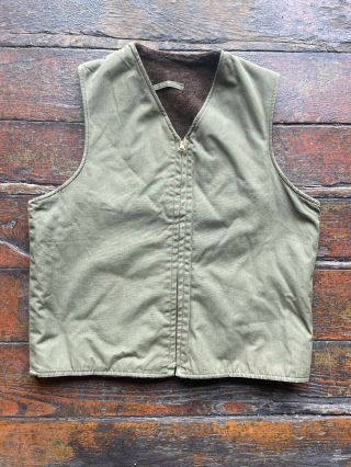 Vintage Military N1 Alpaca Usn Deck Vest Jacket Wwii