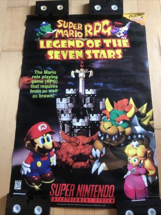 1996 Mario Rpg Promo Poster - 26”x38 1/2”•super Nintendo Game•snes•