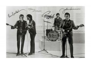 The Beatles 4 A4 Signed Photograph Picture Poster Choice Of Frame