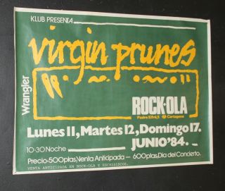 Virgin Prunes Gavin Friday 1984 Madrid Post Punk Gig Concert Poster