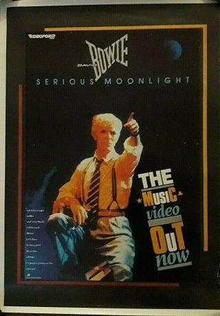 David Bowie Promo Poster - Serious Moonlight Concert Video Release 1983