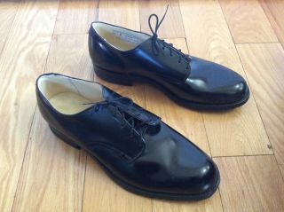 Vintage International Shoe Co.  Black Leather U.  S.  Military Dress Shoes Men 10 R