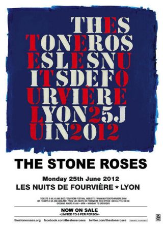 The Stone Roses - Les Nuits De Fourviere Lyon 2012 Music Tour Poster