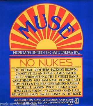 No Nukes 1979 Promo Poster Springsteen Petty Csn Doobie Brothers