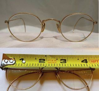 Bausch & Lomb Arco Etched Gold Glasses Frames 1/10 12k Gf Spectacles Round B&l