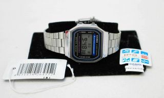 Casio Limited Edition Retro A168wa Digital Steel Bracelet Silver Watch