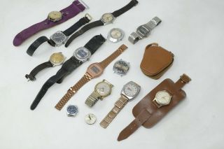 Bundle Of Vintage Watches Smiths,  Ingersoll,  Exacto Chateau & More All Need Work