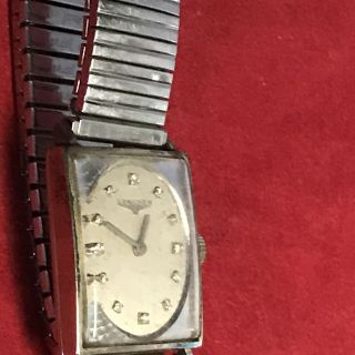 1960 VINTAGE LONGINES DELUXE 14K WHITE GOLD MEN ' S WATCH WITH DIAMOND DIAL 6