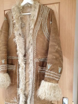 vtg pennylane 70s 60s afghan coat ethnic embroidered s m jacket hippy boho 2