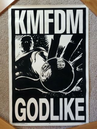 Kmfdm Godlike Black Light Poster Vintage 1997 35x23