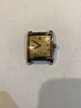Vintage Unusual Men’s Eterna Wristwatch 17j As - Is Not Running Neat Case