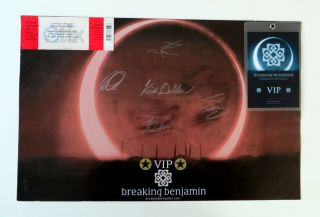 Breaking Benjamin 2016 Dark Before Dawn Tour Wisconsin Vip Autographs & Ticket