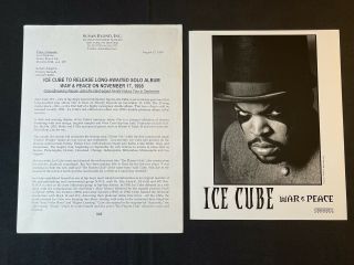 Ice Cube ‘war & Peace’ 1998 Press Kit - - Photo