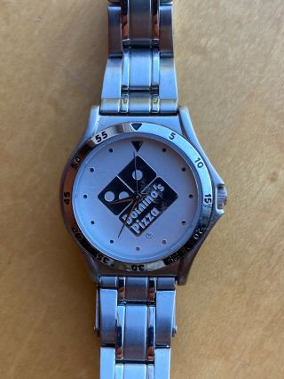 Dominoes Pizza Watch Vtg Steel Japan Delivery Wow