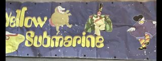 Vintage LARGE The Beatles Yellow Submarine Banner Band Concert Sign 7 Foot 3