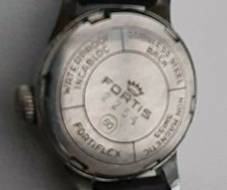Vintage Fortis Swiss Made Ladies Wrist Watch (2254) Stainless Steel Backed