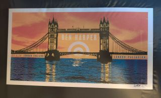 Ben Harper London Palladium Poster 2014 Artist Signed Pearl Jam