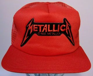 Old Vintage 1988 Metallica Rock Band Patch Snapback Trucker Hat Cap Made In Usa