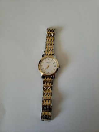 Ladys Stainless Steel Two Toned Bulova Watch 98p115