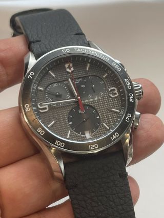 Store Display Victorinox Black Dial Stainless Steel Chrono Watch 241657.  1