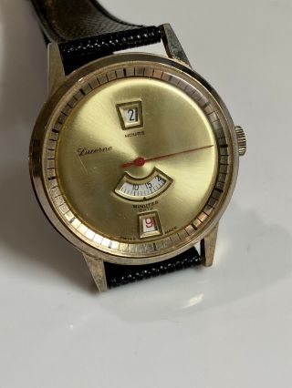 Vintage Lucerne Swiss Watch Jump Hour Direct Read