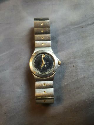 Movado Museum 86 - A1 - 816 Stainless Steel Black Dial Quartz Vintage Womens Watch